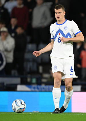 Glasgow, Scotland, 6th October 2026. Jaka Bijol of Slovenia during the Scotland vs Slovenia UEFA Nations League match at Hampden Park, Glasgow. Picture credit should read: Neil Hanna Sportimage EDITORIAL USE ONLY. No use with unauthorised audio, video, data, fixture lists, club league logos or live services. Online in-match use limited to 120 images, no video emulation. No use in betting, games or single club league player publications. SPI_129_NH_Scotland_Slovenia SPI-5054-0129
