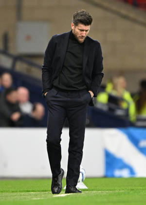 Glasgow, Scotland, 6th October 2026. Scotland head coach, Sebastien Pocognoli during the Scotland vs Slovenia UEFA Nations League match at Hampden Park, Glasgow. Picture credit should read: Neil Hanna Sportimage EDITORIAL USE ONLY. No use with unauthorised audio, video, data, fixture lists, club league logos or live services. Online in-match use limited to 120 images, no video emulation. No use in betting, games or single club league player publications. SPI_140_NH_Scotland_Slovenia SPI-5054-0140