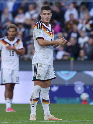 Nicolo Tresoldi (Germany) cheers during the UEFA Under21 EURO Qualifier, EM, Europameisterschaft between Germany U21, U 21 and Georgia U21 at Almstadion on October 6, 2026 in Bielefeld, Germany. (Photo by Marco Steinbrenner DeFodi Images) -