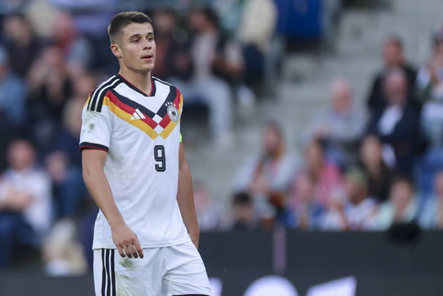 Nicolo Tresoldi (Germany) looks dejected during the UEFA Under21 EURO Qualifier, EM, Europameisterschaft between Germany U21, U 21 and Georgia U21 at Almstadion on October 6, 2026 in Bielefeld, Germany. (Photo by Marco Steinbrenner DeFodi Images) -