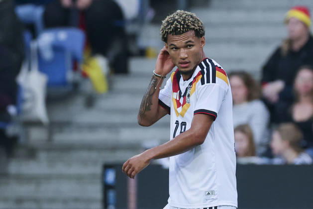 Paris Brunner (Germany) looks dejected during the UEFA Under21 EURO Qualifier, EM, Europameisterschaft between Germany U21, U 21 and Georgia U21 at Almstadion on October 6, 2026 in Bielefeld, Germany. (Photo by Marco Steinbrenner DeFodi Images) -