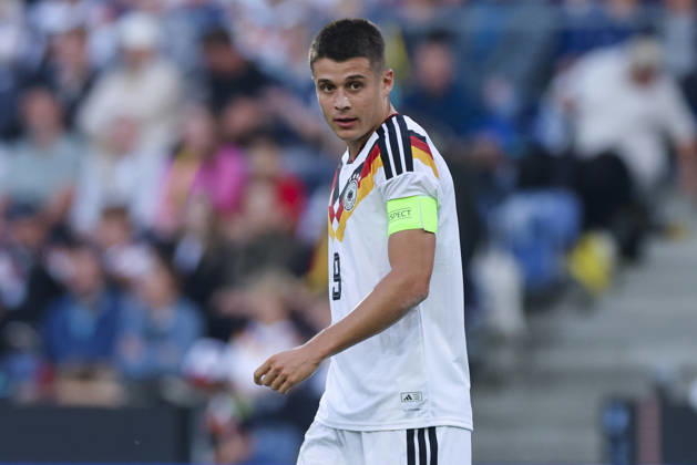 Nicolo Tresoldi (Germany) looks dejected during the UEFA Under21 EURO Qualifier, EM, Europameisterschaft between Germany U21, U 21 and Georgia U21 at Almstadion on October 6, 2026 in Bielefeld, Germany. (Photo by Marco Steinbrenner DeFodi Images) -