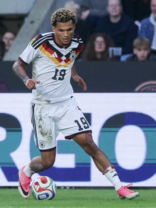 Paris Brunner (Germany) controls the ball during the UEFA Under21 EURO Qualifier, EM, Europameisterschaft between Germany U21, U 21 and Georgia U21 at Almstadion on October 6, 2026 in Bielefeld, Germany. (Photo by Marco Steinbrenner DeFodi Images) -