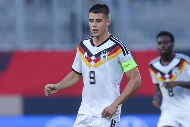 Nicolo Tresoldi (Germany) looks on during the UEFA Under21 EURO Qualifier, EM, Europameisterschaft between Germany U21, U 21 and Georgia U21 at Almstadion on October 6, 2026 in Bielefeld, Germany. (Photo by Marco Steinbrenner DeFodi Images) -