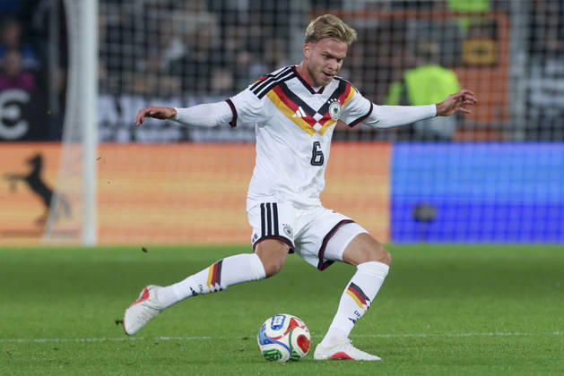 Leandro Morgalla (Germany) controls the ball during the UEFA Under21 EURO Qualifier, EM, Europameisterschaft between Germany U21, U 21 and Georgia U21 at Almstadion on October 6, 2026 in Bielefeld, Germany. (Photo by Marco Steinbrenner DeFodi Images) -