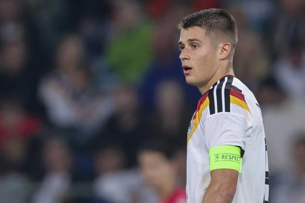 Nicolo Tresoldi (Germany) looks dejected during the UEFA Under21 EURO Qualifier, EM, Europameisterschaft between Germany U21, U 21 and Georgia U21 at Almstadion on October 6, 2026 in Bielefeld, Germany. (Photo by Marco Steinbrenner DeFodi Images) -