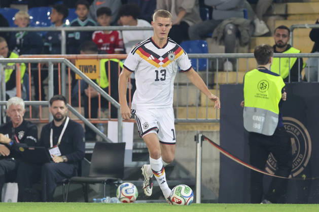 Tom Rothe (Germany) controls the ball during the UEFA Under21 EURO Qualifier, EM, Europameisterschaft between Germany U21, U 21 and Georgia U21 at Almstadion on October 6, 2026 in Bielefeld, Germany. (Photo by Marco Steinbrenner DeFodi Images) -