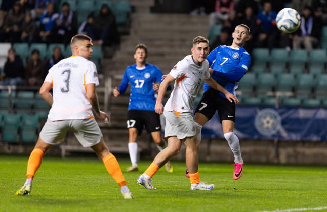 06.10.2026, Tallinn. Football Nations League. Estonia VS Iceland 0:0. Photo Tairo Lutter, Postimees Tallinn Harjumaa Estonia 1TL06OCT26A28 Copyright: xTairoxLutterx 7 Robi Saarma, 8 Isak Bergmann Johannesson