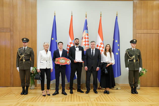 Croatian President Zoran Milanovic Presents Order of Duke Trpimir to Boxer Filip Hrgovic Croatian President Zoran Milanovic presents boxer Filip Hrgovic with the Order of Duke Trpimir with Ribbon and Star during a ceremony at the Office of the President of the Republic of Croatia in Zagreb, Croatia on October 7, 2026. MatijaxHabljak PIXSELL