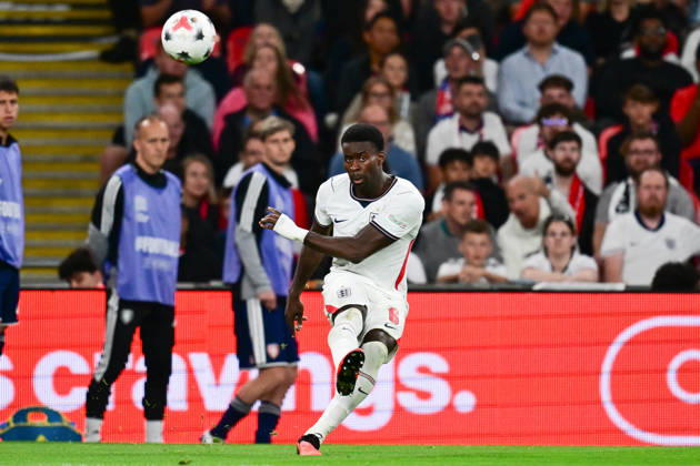 England v Czechia, UEFA Nations League England defender Marc Guehi (6) looks to release the ball during the UEFA Nations League match between England and Czechia at Wembley Stadium, London, UK on 6 October 2026. London Wembley Stadium Greater London UK Editorial use only , Copyright: xDennisxGoodwinx PSI-24957-0096