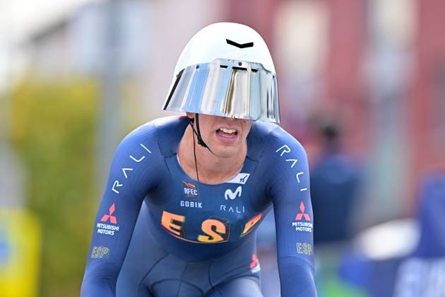 Spain s Hector Alvarez Martinez crosses the finish line to win the Men U23 Individual Time Trial race (22km) at the cycling UEC Road European Championships, in Ljubljana, Slovenia, on Wednesday 7 October 2026. The UEC Road European Championships are taking place from 02 to 07 October in Ljubljana, Slovenia. DAVIDxPINTENS x189042405x