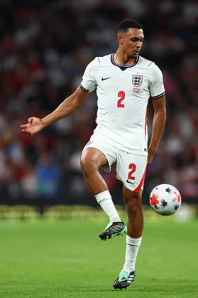 London, England, 6th October 2026. Trent Alexander-Arnold of England during the England vs Czech Republic UEFA Nations League match at Wembley Stadium, London. Picture credit should read: Paul Terry Sportimage EDITORIAL USE ONLY. No use with unauthorised audio, video, data, fixture lists, club league logos or live services. Online in-match use limited to 120 images, no video emulation. No use in betting, games or single club league player publications. SPI_071_PT_England__Czechia SPI-5055-0071