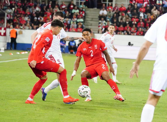 06.10.26 Luzern Schweiz. Thermoplan Arena Fussball Herren Saison 2026-2027 Nations League Schweiz - Nordmazedonien 3-0 .Bild,Sascha Britschgi SUI Einzelbild Aktion