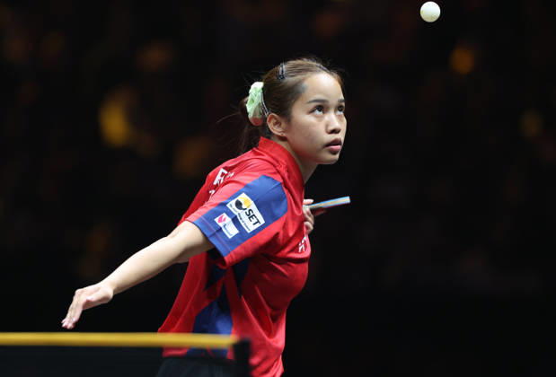(261007) -- BEIJING, Oct. 7, 2026 -- Paranang Orawan serves during the women s singles round of 32 match between Sun Yingsha of China and Paranang Orawan of Thailand at 2026 World Table tennis, Tischtennis (WTT) China Smash in Beijing, China, Oct. 7, 2026. ) (SP)CHINA-BEIJING-TABLE TENNIS-WTT-CHINA SMASH-WOMEN S SINGLES (CN) ZhangxChenlin