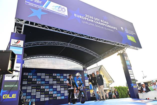 Sweden s Jakob Soderqvist pictured at the start of the Men Elite Individual Time Trial race (22km) at the cycling UEC Road European Championships, in Ljubljana, Slovenia, on Wednesday 7 October 2026. The UEC Road European Championships are taking place from 02 to 07 October in Ljubljana, Slovenia. DAVIDxPINTENS x189061397x
