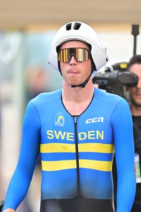 Sweden s Jakob Soderqvist pictured at the start of the Men Elite Individual Time Trial race (22km) at the cycling UEC Road European Championships, in Ljubljana, Slovenia, on Wednesday 7 October 2026. The UEC Road European Championships are taking place from 02 to 07 October in Ljubljana, Slovenia. DAVIDxPINTENS x189061769x