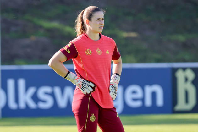 Eppelheim, Deutschland: 07.10.2026 - Deutsche Fußballnationalmannschaft der Frauen - Training - Testspiel Deutschland vs. Australien Im Bild: Torhüterin Stina Johannes (Deutschland) Copyright: HMBxMedia MadeleinexFantini