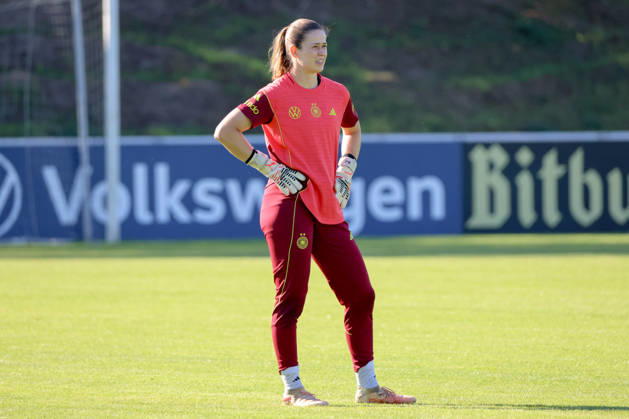Eppelheim, Deutschland: 07.10.2026 - Deutsche Fußballnationalmannschaft der Frauen - Training - Testspiel Deutschland vs. Australien Im Bild: Torhüterin Stina Johannes (Deutschland) Copyright: HMBxMedia MadeleinexFantini