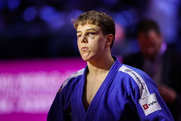 AZERBAIJAN, BAKU - OCTOBER 7, 2026: Mihajlo Simin of Serbia after a -81 kg bout againts Lee Joon-hwan of South Korea as part of the 2026 World Judo Championships at the National Gymnastics Arena. Mikhail Sinitsyn TASS 98915984