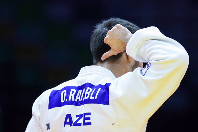 AZERBAIJAN, BAKU - OCTOBER 7, 2026: Omar Radzhabli of Azerbaijan after a -81 kg bout against Abylaikhan Zhubanazar of Kazakhstan as part of the 2026 World Judo Championships at the National Gymnastics Arena 2026 World Judo Championships In Baku - ZUMAt113 20261007_zaa_t113_448 Copyright: xMikhailxSinitsynx