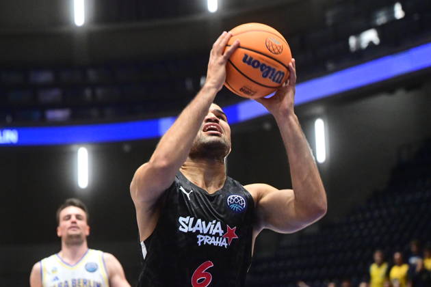 Men s basketball Champions League, group G, 1st round, match Slavia Praha NBK and Alba Berlin in Pardubice, Czech Republic, October 7, 2026. Patrick Samoura of Slavia Praha NBK. (CTKxPhoto JosefxVostarek) CTKPhotoP2026100707164 CTKPhotoP2026100707164