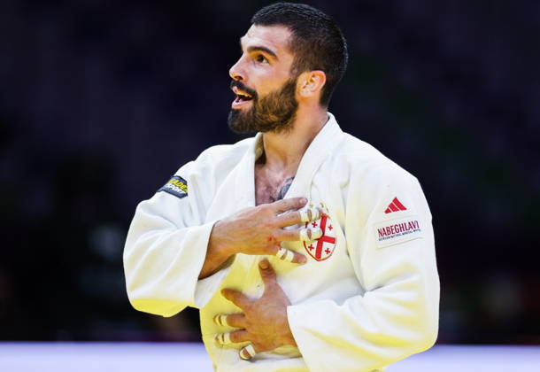 AZERBAIJAN, BAKU - OCTOBER 7, 2026: Tato Grigalashvili of Georgia wins Zelim Tckaev of Azerbaijan in a -81 kg bout as part of the 2026 World Judo Championships at the National Gymnastics Arena 2026 World Judo Championships In Baku - ZUMAt113 20261007_zaa_t113_498 Copyright: xMikhailxSinitsynx
