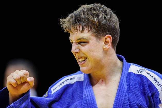 AZERBAIJAN, BAKU - OCTOBER 7, 2026: Mihajlo Simin of Serbia after a -81 kg bout againts Lee Joon-hwan of South Korea as part of the 2026 World Judo Championships at the National Gymnastics Arena. Mikhail Sinitsyn TASS 98915962