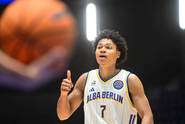 Men s basketball Champions League, group G, 1st round, match Slavia Praha NBK and Alba Berlin in Pardubice, Czech Republic, October 7, 2026. Jack Kayil of Alba Berlin. (CTKxPhoto JosefxVostarek) CTKPhotoP2026100707302 CTKPhotoP2026100707302