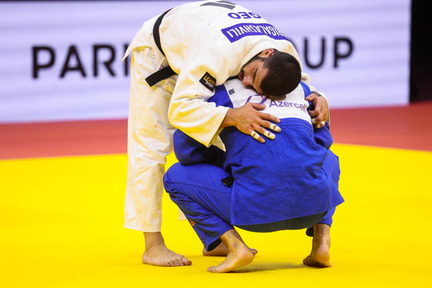 AZERBAIJAN, BAKU - OCTOBER 7, 2026: Tato Grigalashvili (L) of Georgia and Zelim Tckaev of Azerbaijan compete in their -81 kg bout as part of the 2026 World Judo Championships at the National Gymnastics Arena 2026 World Judo Championships In Baku - ZUMAt113 20261007_zaa_t113_529 Copyright: xMikhailxSinitsynx