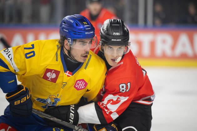 CHL; Kölner Haie - Herning Blue Fox ; Köln, 07.10.2026 Mateu Späth (Kölner Haie, Sturm, 81); Oliver Kiljunen (Herning Blue Fox, Sturm, 70); CHL; Kölner Haie - Herning Blue Fox am 07.10.2026 in der LanxessArena in Köln (Deutschland). Copyright: xBEAUTIFULxSPORTS AndreasxDickx
