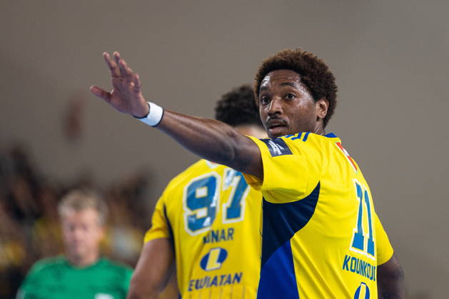 KIELCE, POLAND - OCTOBER 7: Benoit Kounkoud during the EHF Champions League Group F match between Industria Kielce nad SC Magdeburg at Hala Legionow on October 2, 2026 in Kielce, Poland --- Pilka reczna. EHF Liga Mistrzow. Industria Kielce - SC Magdeburg. (Photo by Igor Jakubowski Arena Akcji) NEWSPIX.PL --- newspix.pl