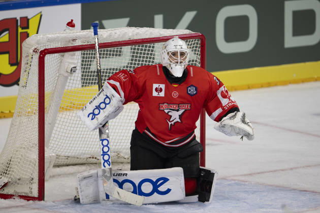 CHL; Kölner Haie - Herning Blue Fox; Köln, 07.10.2026 Nico Wiens (Kölner Haie, Torwart, 33); CHL; Kölner Haie - Herning Blue Fox am 07.10.2026 in der Lanxessarena in Köln (Deutschland). Copyright: xBEAUTIFULxSPORTS AndreasxDickx