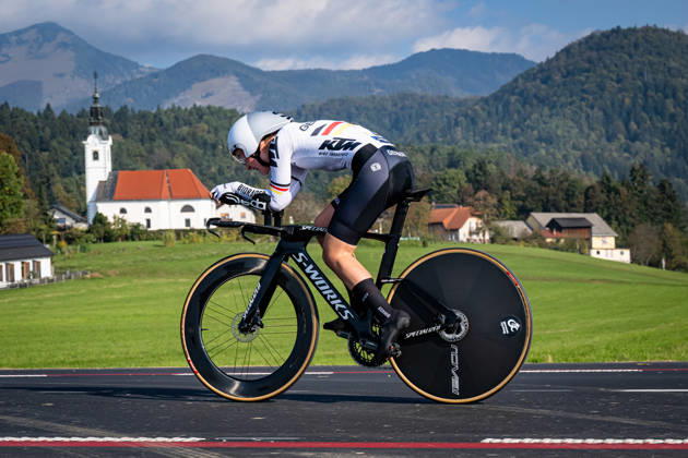 DWORATZEK Klara: UEC Road cycling, Rad, Radsport, Strasse European Championships - Ljubljana 2026 DWORATZEK Klara ( GER ) Germany Querformat - quer - horizontal - Landscape - Event Veranstaltung: UEC Road Cycling European Championships 2026 Ljubljana - Category Kategorie: Cycling - Road Cycling European Championships - Individual Time Trail Junior Women U19 - Location Ort: Europe Slovenia - Sencur - Å enÄur - Discipline: Individual Time Trail ( ITT ) - Distance: 22 km - Date Datum: 07.10.2026 Wednesday Day 5 -