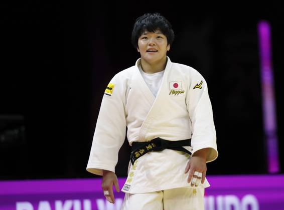 Judo: World championships Haruka Kaju of Japan is pictured after beating Kerem Primo of Israel in the women s 63-kilogram final at the judo world championships in Baku, Azerbaijan, on Oct. 7, 2026.  A14AA0005630396P