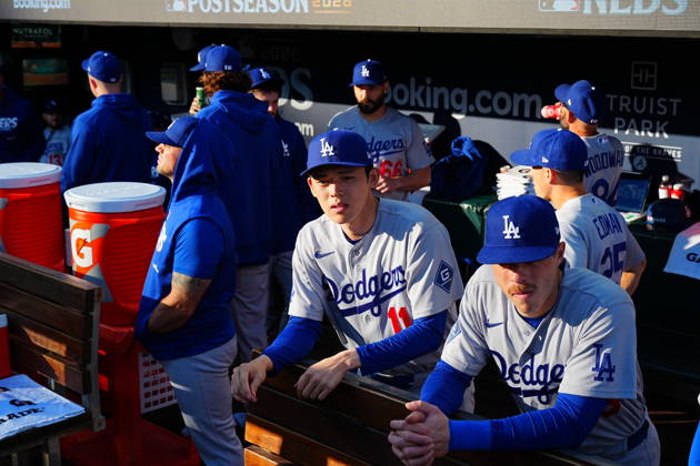 Roki Sasaki,(Dodgers) Substitute pitcher Roki Sasaki Oct.6,2026 - Baseball : MLB, Baseball Herren, USA National League Division Series Atlanta Braves vs. Los Angeles Dodgers Venue: Truist Park (Cumberland, Georgia, USA) aflo_353997366 YujixArakawax