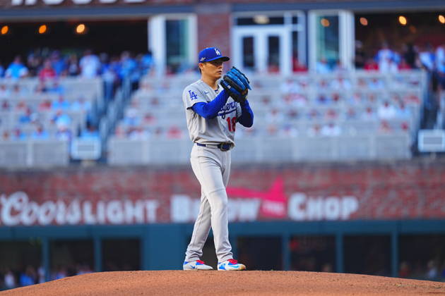 Yoshinobu Yamamoto,(Dodgers) Starting pitcher Yoshinobu Yamamoto Oct.6,2026 - Baseball : MLB, Baseball Herren, USA National League Division Series Atlanta Braves vs. Los Angeles Dodgers Venue: Truist Park (Cumberland, Georgia, USA) aflo_353997387 YujixArakawax