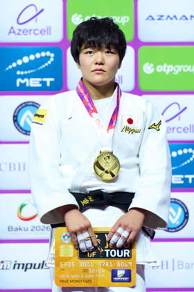 Haruka Kaju (JPN), OCTOBER 7, 2026 - Judo : World Judo Championships BAKU2026 Women s -63kgMedal Ceremony at National Gymnastics Arena in Baku, Azerbaijan. Noxthirdxpartyxsales aflo_354070379 KenxAsakurax