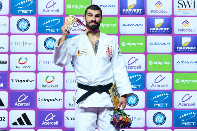 Grigalashvili Tato (GEO), OCTOBER 7, 2026 - Judo : World Judo Championships BAKU2026 Mens -81kgMedal Ceremony at National Gymnastics Arena in Baku, Azerbaijan. Noxthirdxpartyxsales aflo_354070418 KenxAsakurax