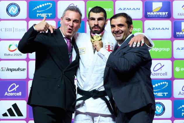 Grigalashvili Tato (GEO), OCTOBER 7, 2026 - Judo : World Judo Championships BAKU2026 Mens -81kgMedal Ceremony at National Gymnastics Arena in Baku, Azerbaijan. Noxthirdxpartyxsales aflo_354070420 KenxAsakurax