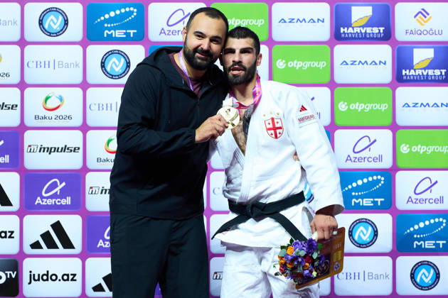 Grigalashvili Tato (GEO), OCTOBER 7, 2026 - Judo : World Judo Championships BAKU2026 Mens -81kgMedal Ceremony at National Gymnastics Arena in Baku, Azerbaijan. Noxthirdxpartyxsales aflo_354070421 KenxAsakurax