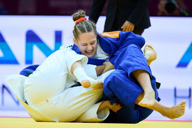(L-R) Lkhagvatogoo Enkhriilen (MGL), Van Lieshout Joanne (NED), OCTOBER 7, 2026 - Judo : World Judo Championships BAKU2026 Women s -63kg3rd place match at National Gymnastics Arena in Baku, Azerbaijan. Noxthirdxpartyxsales  aflo_354113109 KenxAsakurax
