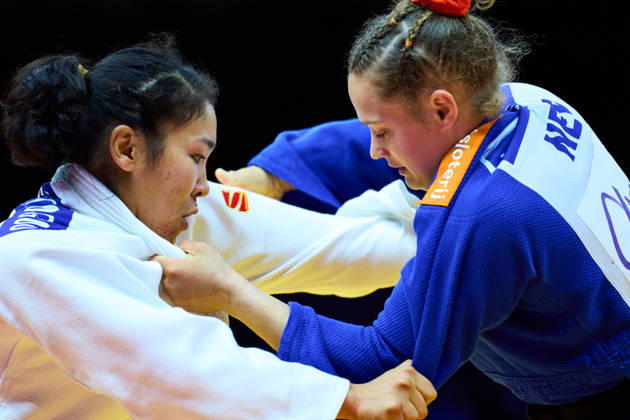 (L-R) Lkhagvatogoo Enkhriilen (MGL), Van Lieshout Joanne (NED), OCTOBER 7, 2026 - Judo : World Judo Championships BAKU2026 Women s -63kg3rd place match at National Gymnastics Arena in Baku, Azerbaijan. Noxthirdxpartyxsales  aflo_354113105 KenxAsakurax