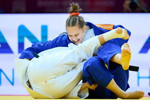 (L-R) Lkhagvatogoo Enkhriilen (MGL), Van Lieshout Joanne (NED), OCTOBER 7, 2026 - Judo : World Judo Championships BAKU2026 Women s -63kg3rd place match at National Gymnastics Arena in Baku, Azerbaijan. Noxthirdxpartyxsales  aflo_354113108 KenxAsakurax