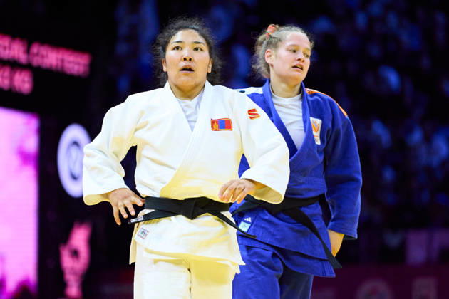 (L-R) Lkhagvatogoo Enkhriilen (MGL), Van Lieshout Joanne (NED), OCTOBER 7, 2026 - Judo : World Judo Championships BAKU2026 Women s -63kg3rd place match at National Gymnastics Arena in Baku, Azerbaijan. Noxthirdxpartyxsales aflo_354113120 KenxAsakurax