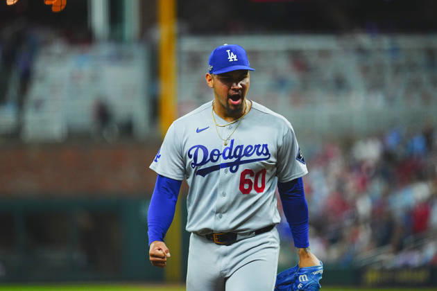 YEdgardo Luis Henriquez(Dodgers) relief pitcher reliever Edgardo Luis Henriquez Oct.7,2026 - Baseball : MLB, Baseball Herren, USA National League Division Series Atlanta Braves vs. Los Angeles Dodgers Venue: Truist Park (Cumberland, Georgia, USA) aflo_354249855 YujixArakawax