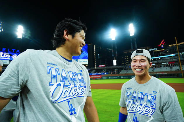 Shohei Ohtani,(Dodgers) Starting lineup Shohei Ohtani Hyeseong Kim Oct.7,2026 - Baseball : MLB, Baseball Herren, USA National League Division Series Atlanta Braves vs. Los Angeles Dodgers Venue: Truist Park (Cumberland, Georgia, USA) aflo_354249867 YujixArakawax