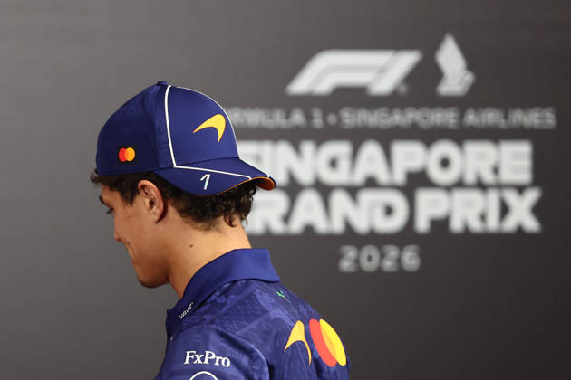 F1 Singapore Grand Prix 2026 Previews Lando Norris of McLaren during the press conference, PK, Pressekonferenz ahead of the Formula 1 Singapore Grand Prix at Marina Bay Street Circuit in Singapore on October 8, 2026. Singapore Singapore Copyright: xJakubxPorzyckix originalFilename:porzycki-f1singap261008_np0by