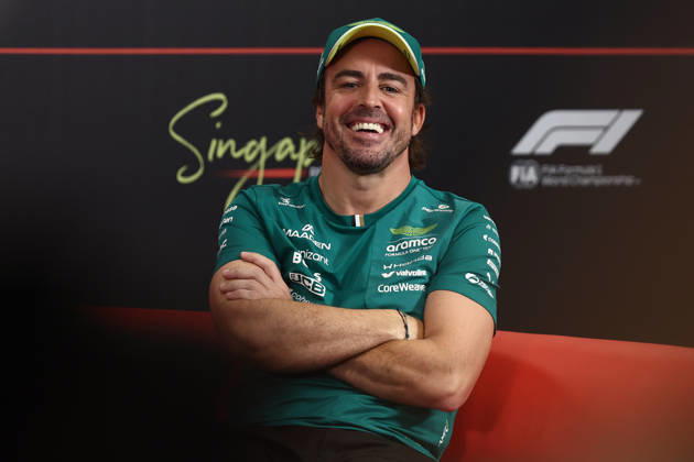 F1 Singapore Grand Prix 2026 Previews Fernando Alonso of Aston Martin Aramco during the press conference, PK, Pressekonferenz ahead of the Formula 1 Singapore Grand Prix at Marina Bay Street Circuit in Singapore on October 8, 2026. Singapore Singapore Copyright: xJakubxPorzyckix originalFilename:porzycki-f1singap261008_npCwV
