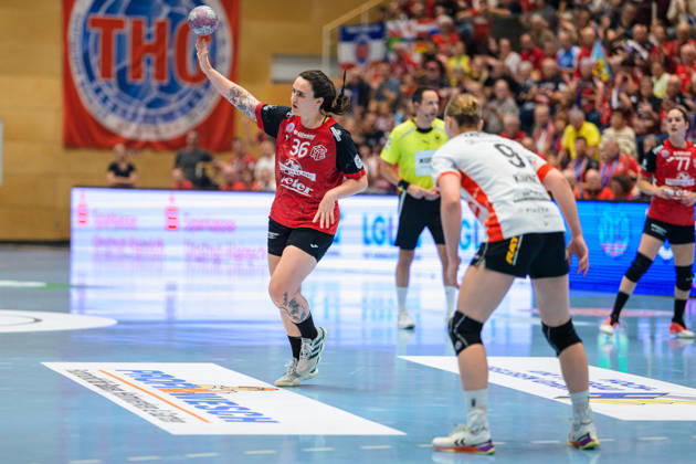 Marcela Arounian (Thueringer HC, 36), Nieke Kuehne (HSG Blomberg-Lippe, 09) GER, Thueringer HC gegen HSG Blomberg-Lippe, Handball, Alsco Handball Bundesliga Frauen, Saison 2026 2027, 5. Spieltag, Mittwoch, 19.30 Uhr, 07.10.2026 GER, Thueringer HC gegen HSG Blomberg-Lippe, Handball, Alsco Handball Bundesliga Frauen, Saison 2026 2027, 5. Spieltag, Mittwoch, 19.30 Uhr, 07.10.2026 Bad Langensalza Copyright: xMartinxHerbstx
