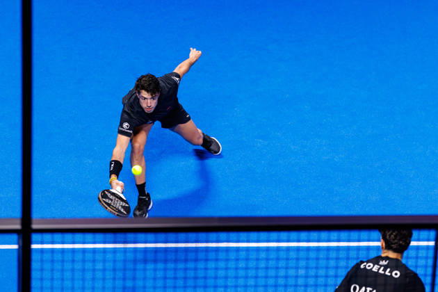 DÜSSELDORF, GERMANY - 8 OCTOBER 2026: Image shows Agustin Tapia (ARG) during CUPRA Germany Premier Padel P2 2026 Day 5: Round of 16 at CASTELLO Düsseldorf on 8 10 2026 in Düsseldorf, Germany. Germany Copyright: xFröhlichxPascalx